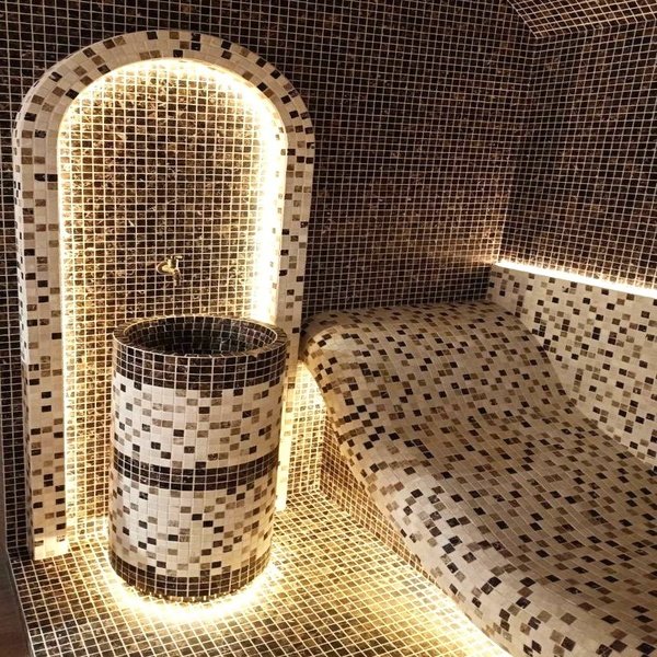 Мраморная мозаика PIX272 и  PIX220 в хамаме