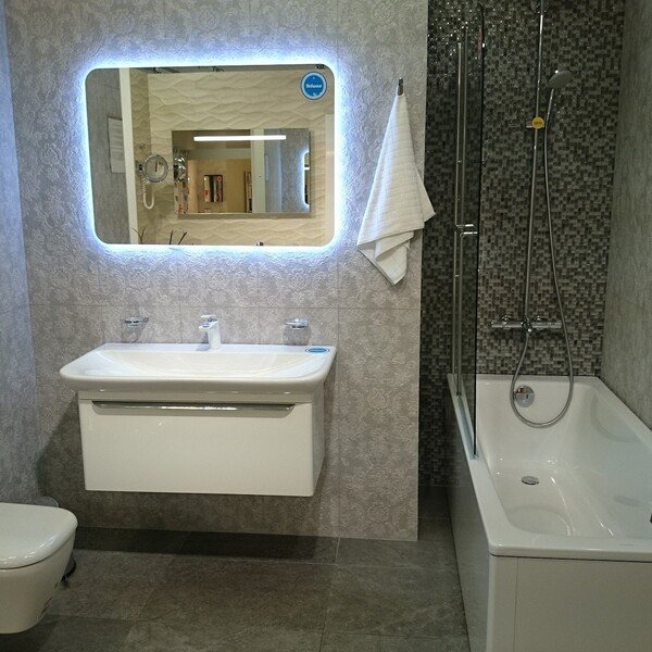 Ванная комната с применением мозаики Sitka