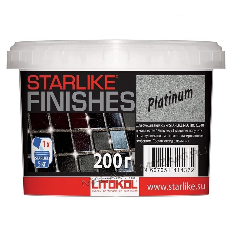 цементная затирка PLATINUM Добавка платинового цвета для STARLIKE 200 г