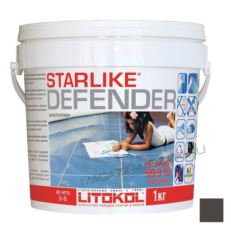 эпоксидная затирка Starlike Defender С.240 Antracite (Черный) 1 кг