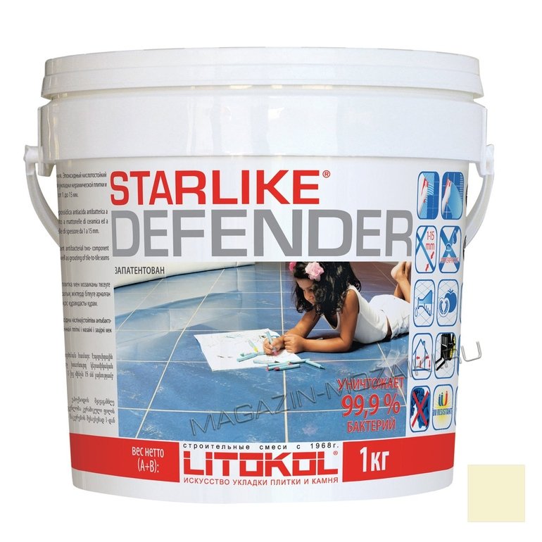 эпоксидная затирка Starlike Defender С.520 Avorio (Слоновая кость) 1 кг