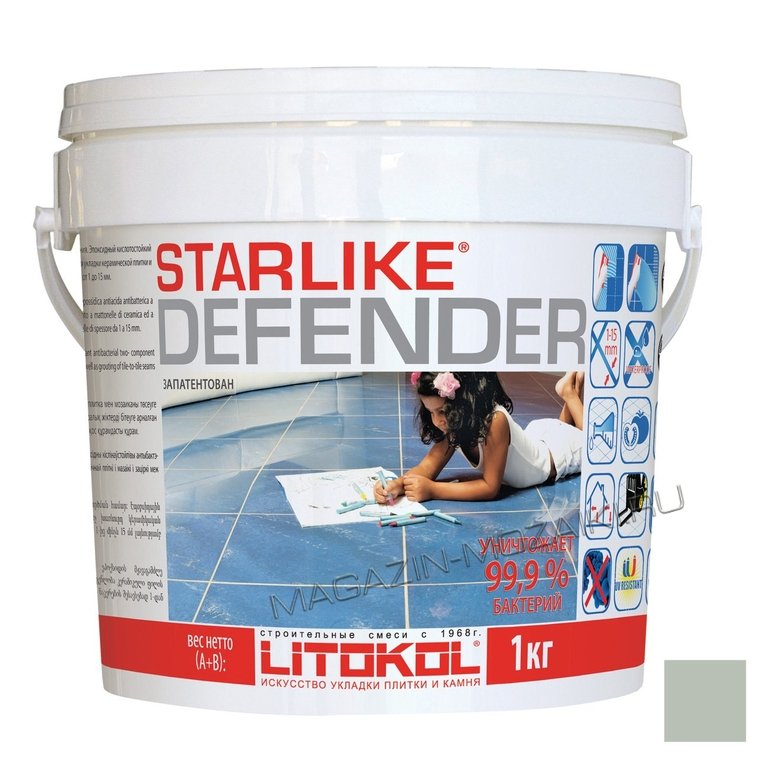 эпоксидная затирка Starlike Defender С.560 Grigio Portland (Серый цемент) 1 кг