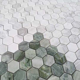 мозаика Dolomiti bianco POL hex 23x40x7