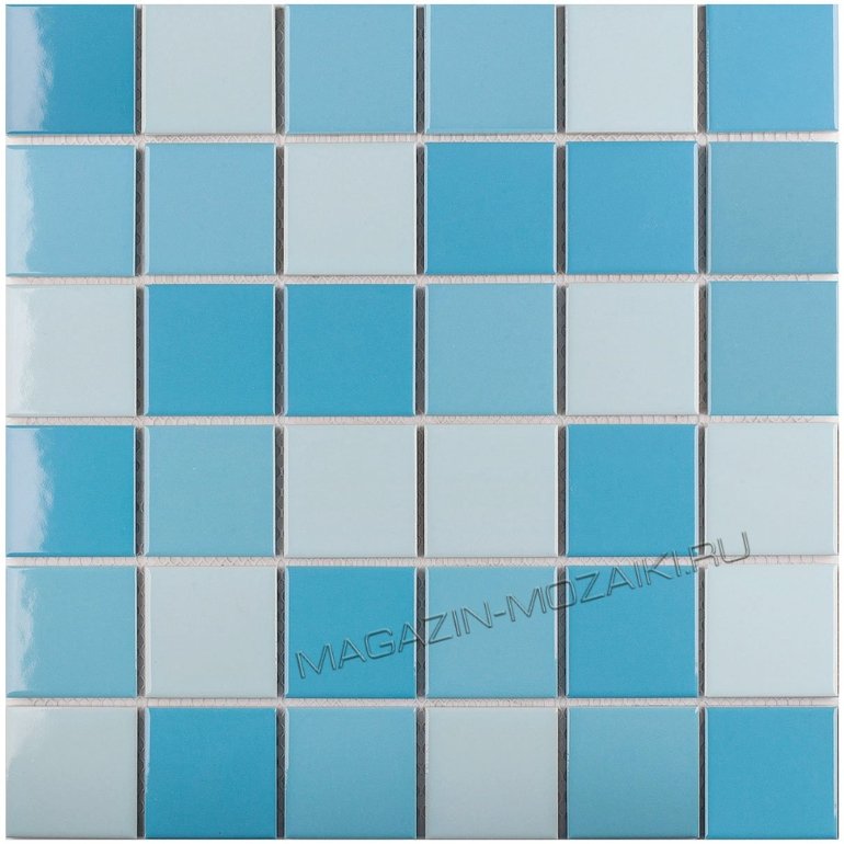 мозаика Light Blue Mix Glossy 48х48