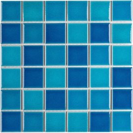 мозаика Crackle Blue Mixed Glossy 48х48