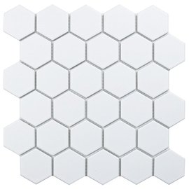 мозаика Hexagon small White Matt 51x59