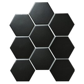 мозаика Hexagon Big Black Matt 95x110
