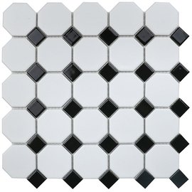 мозаика Octagon small White/Black Matt