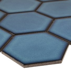 мозаика Hexagon big Deep Blue Glossy 95x110