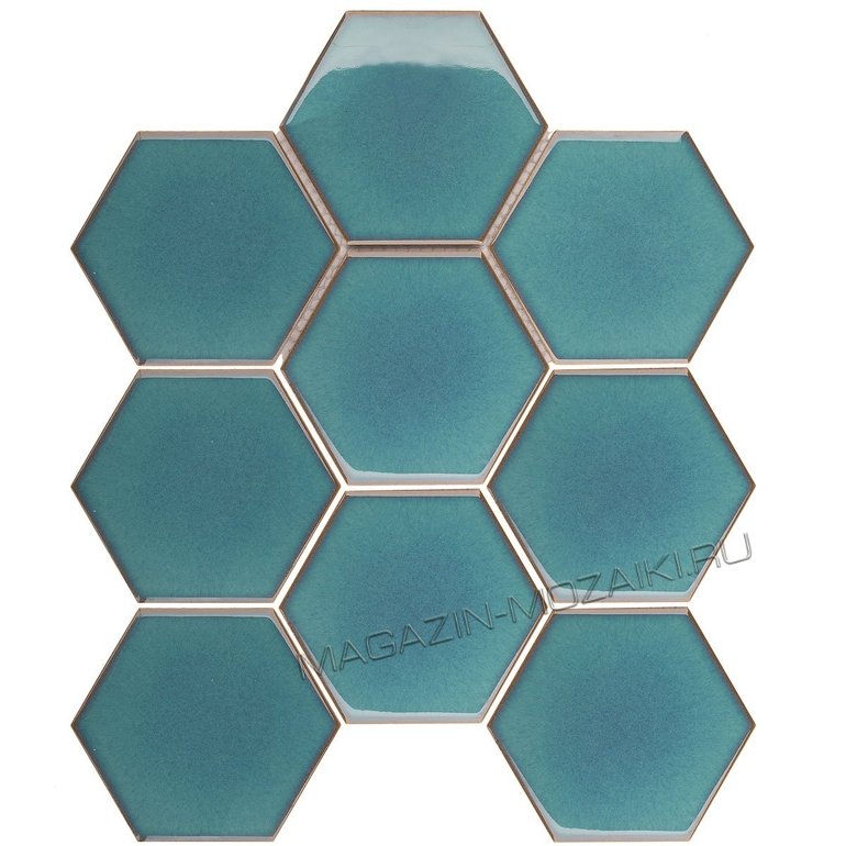 мозаика Hexagon big Green Glossy (JJFQ80071)