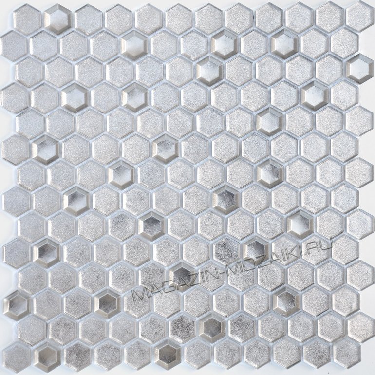 мозаика Argento grani hexagon  13x23x6