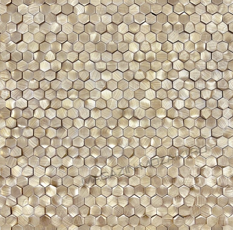 мозаика Aluminium 3D Hexagon Gold 