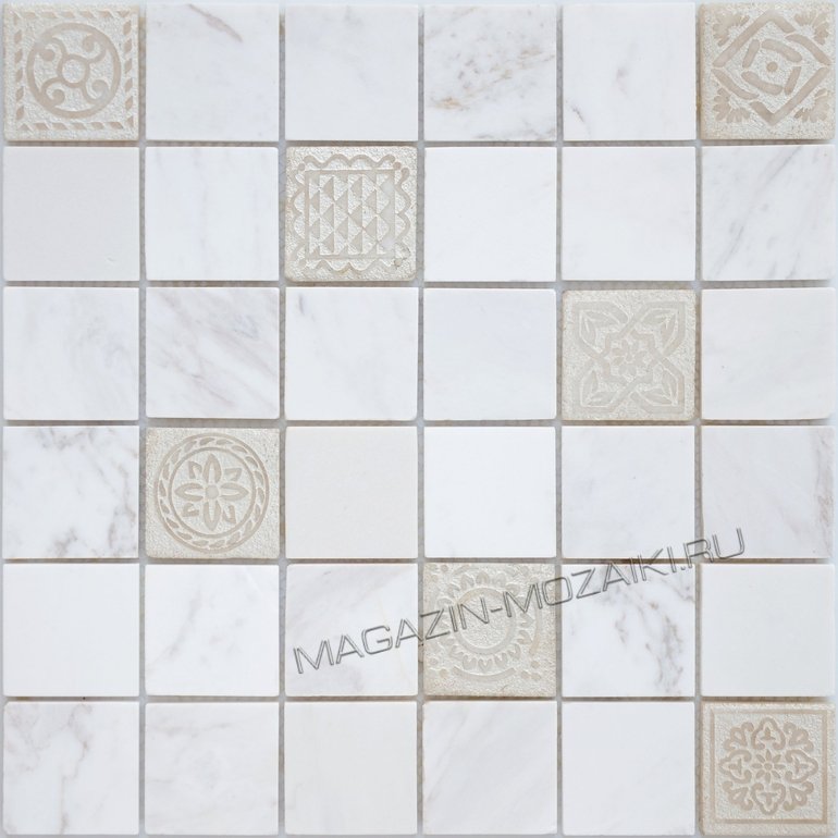 мозаика Art Dolomiti bianco MAT  48x48x8