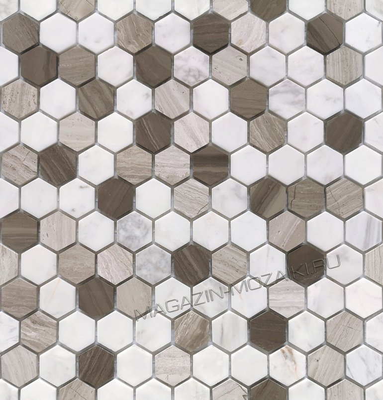 мозаика Pietra Mix 3 MAT hex  18x30x6
