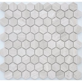 мозаика Travertino silver MAT hex  18x30x6