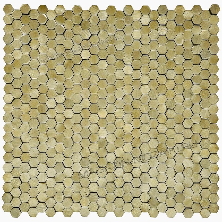 мозаика ALUMINIUM 3D HEXAGON GOLD