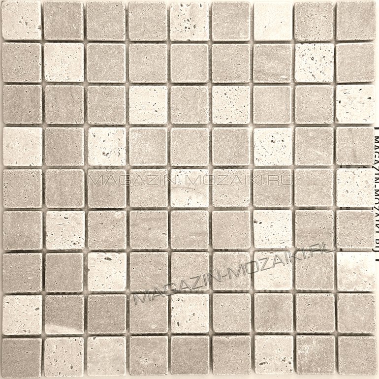 мозаика TRAVERTINE GRAY TUM 30x30х7 мм