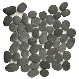 мозаика PEBBLES BLACK STONE MAT