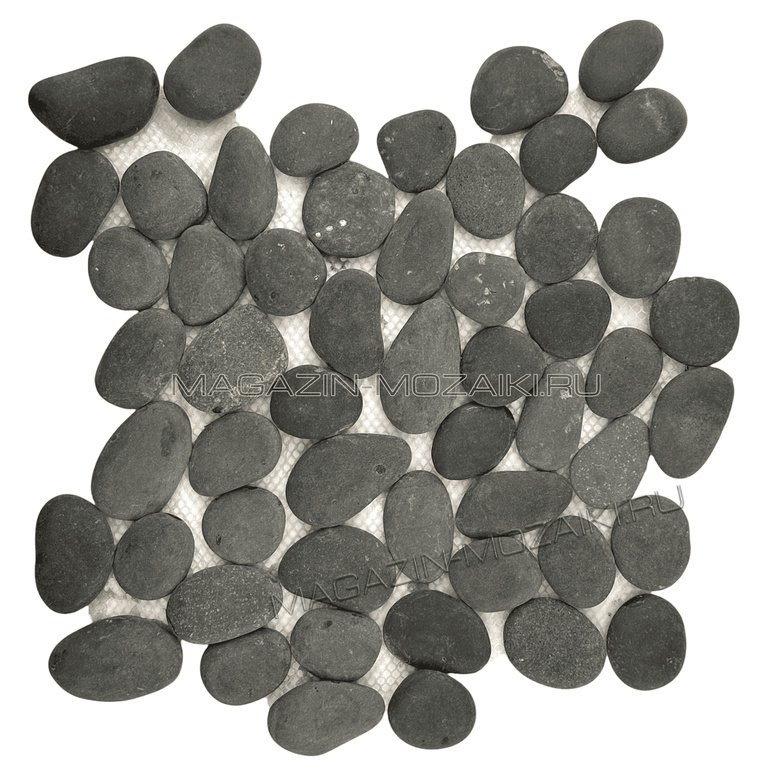 мозаика PEBBLES BLACK STONE MAT