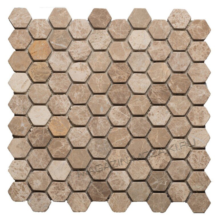 мозаика Hexagon Emperador Light tum.