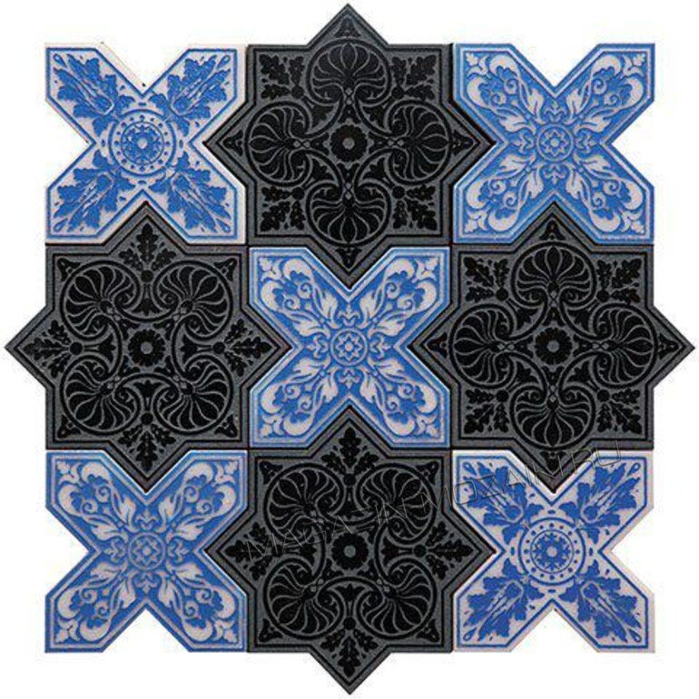 напольная плитка-мозаика PNT (BLACK-BLUE)