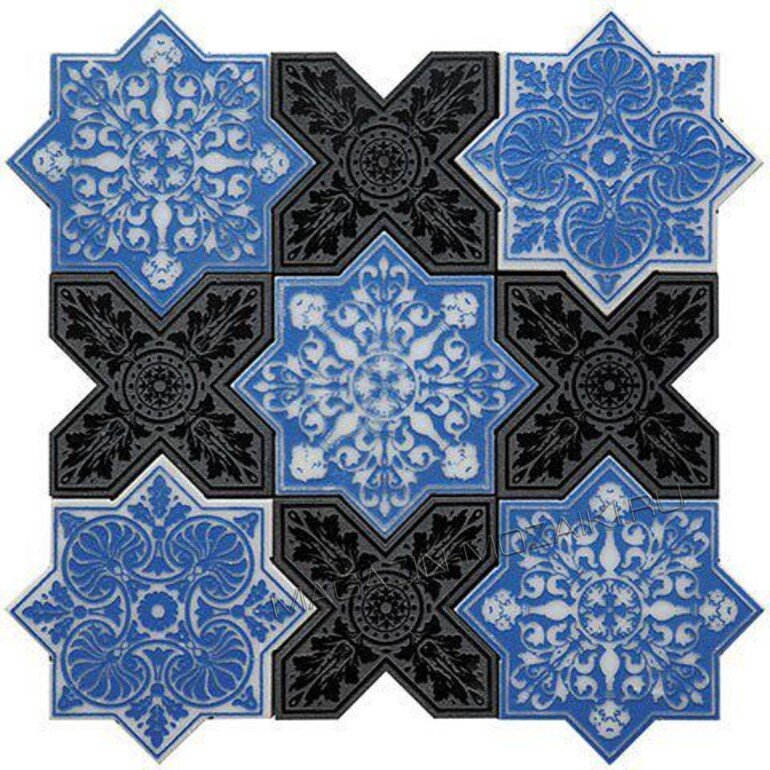 напольная плитка-мозаика PNT (BLUE-BLACK)