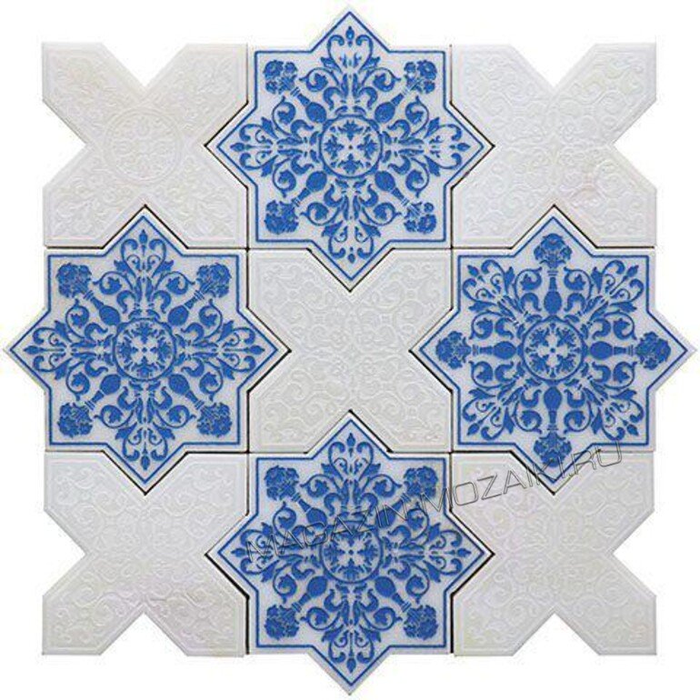 напольная плитка-мозаика PNT (BLUE-WHITE)